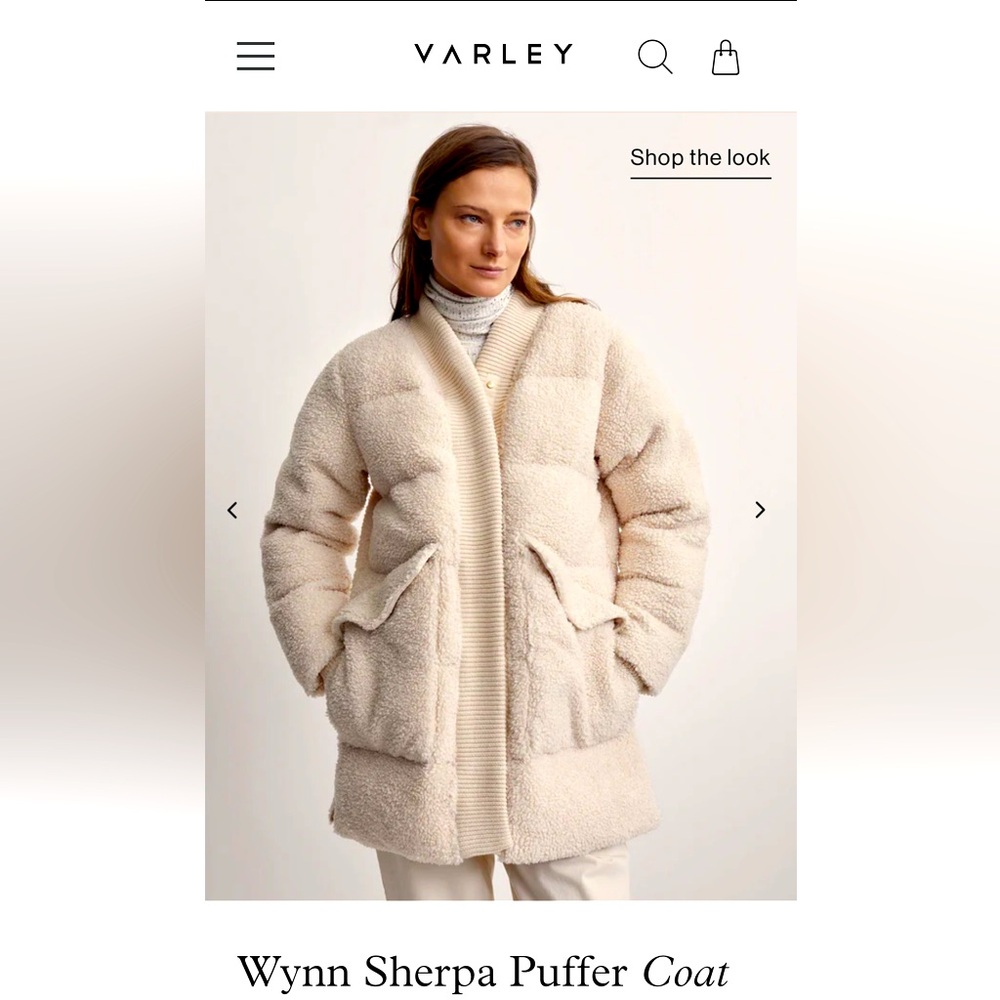 NWT Varley Wynn Sherpa Puffer Coat